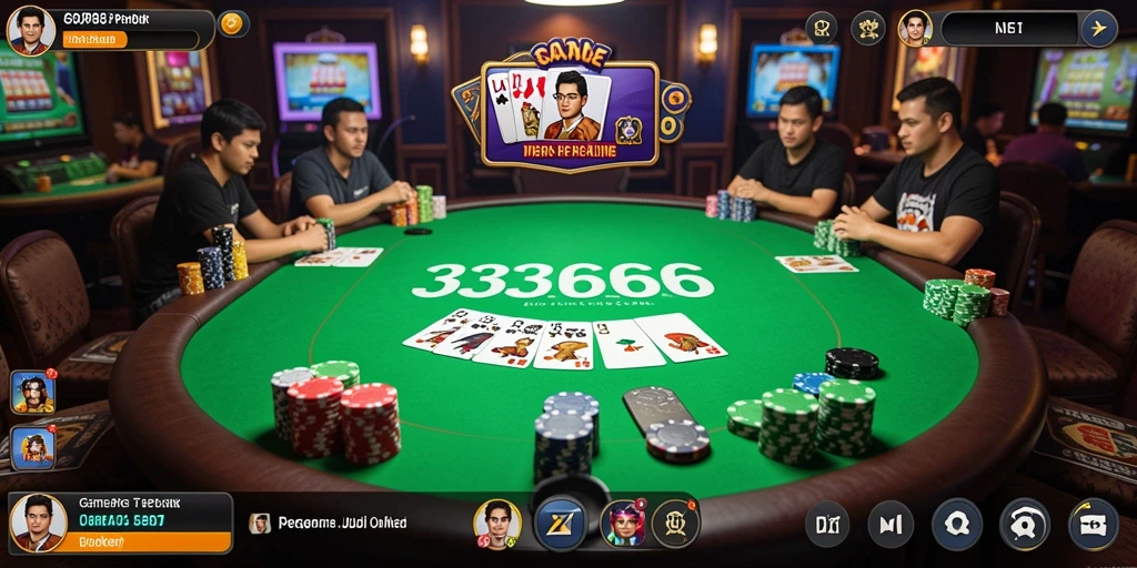 Tampilan permainan poker yang seru dan menegangkan di 333666.