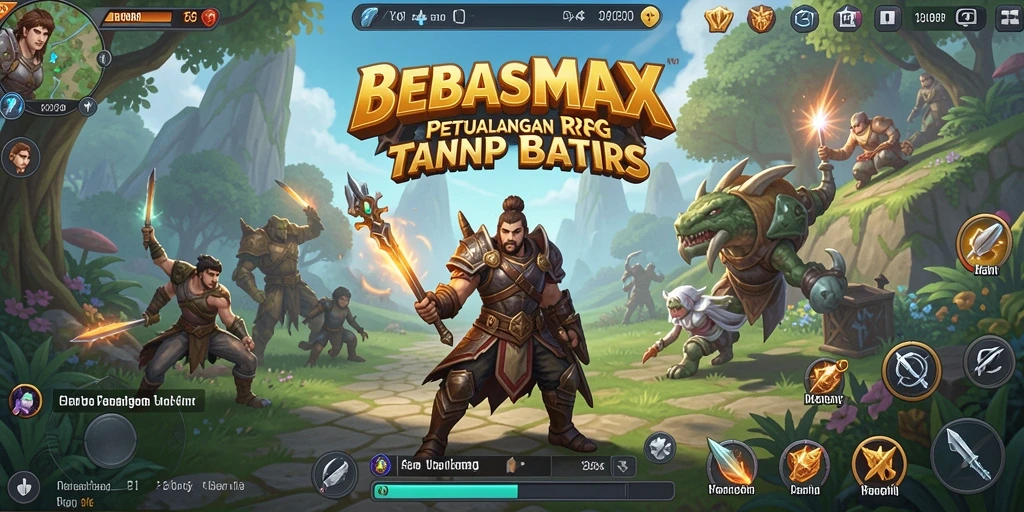 Screenshot utama BEBASMAX menampilkan aksi pertempuran yang mendebarkan.