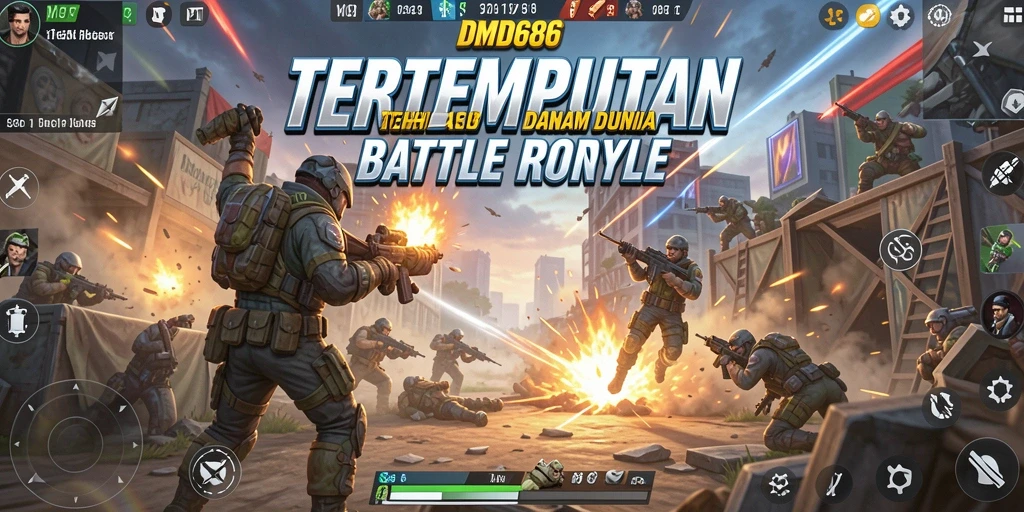 Gameplay DMD686 dalam pertempuran seru Battle Royale.