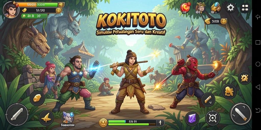 Tampilan gameplay KOKITOTO yang seru dan kreatif.