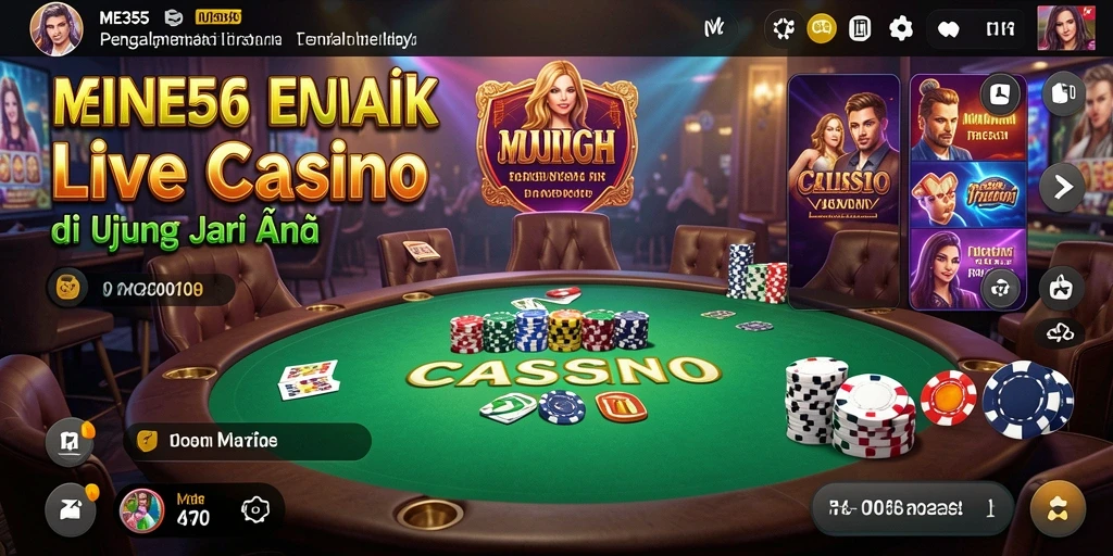 Gameplay Live Casino ME355 dengan dealer profesional dan interaktif.