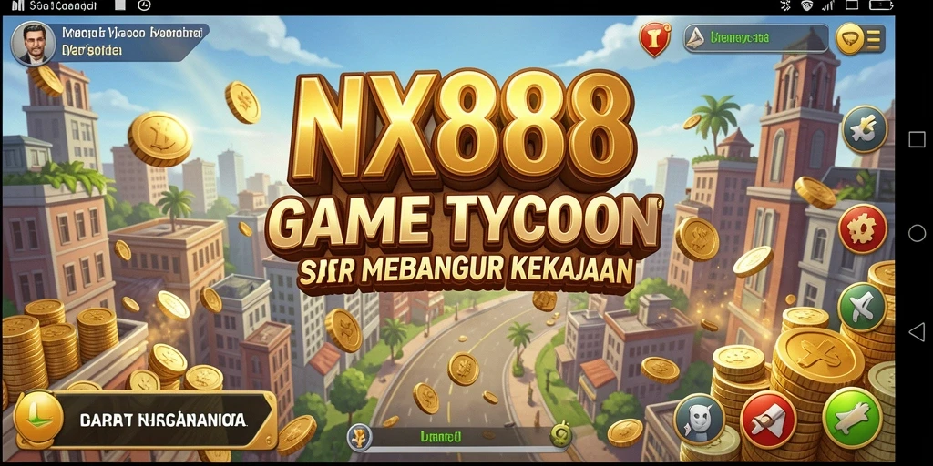 Tampilan gameplay NX888 yang menarik dengan elemen Tycoon yang mendalam.