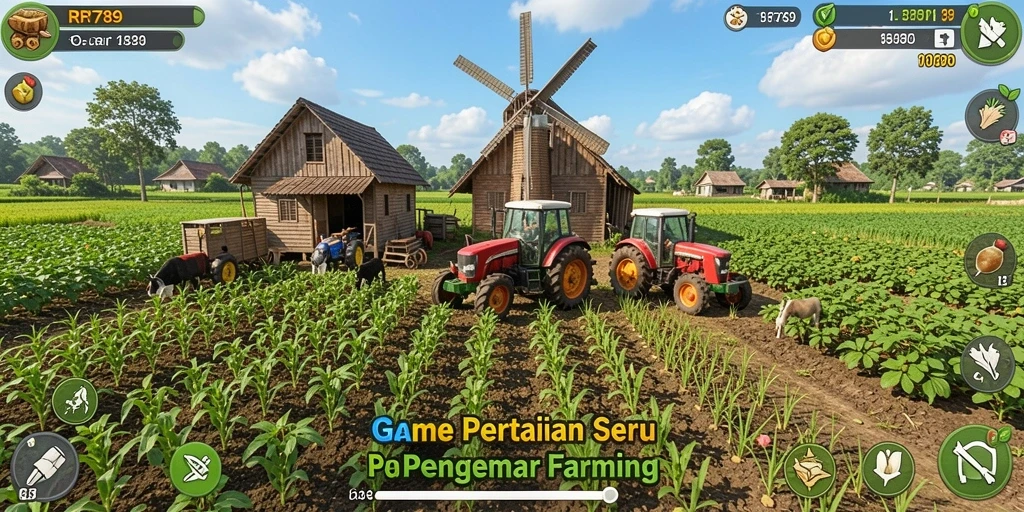 Tampilan menarik dari gameplay RR789 yang menggambarkan aktivitas bertani.