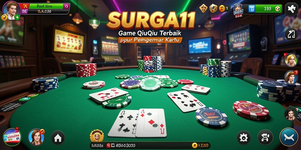 Screenshot SURGA11 menampilkan aksi seru dalam permainan QiuQiu.