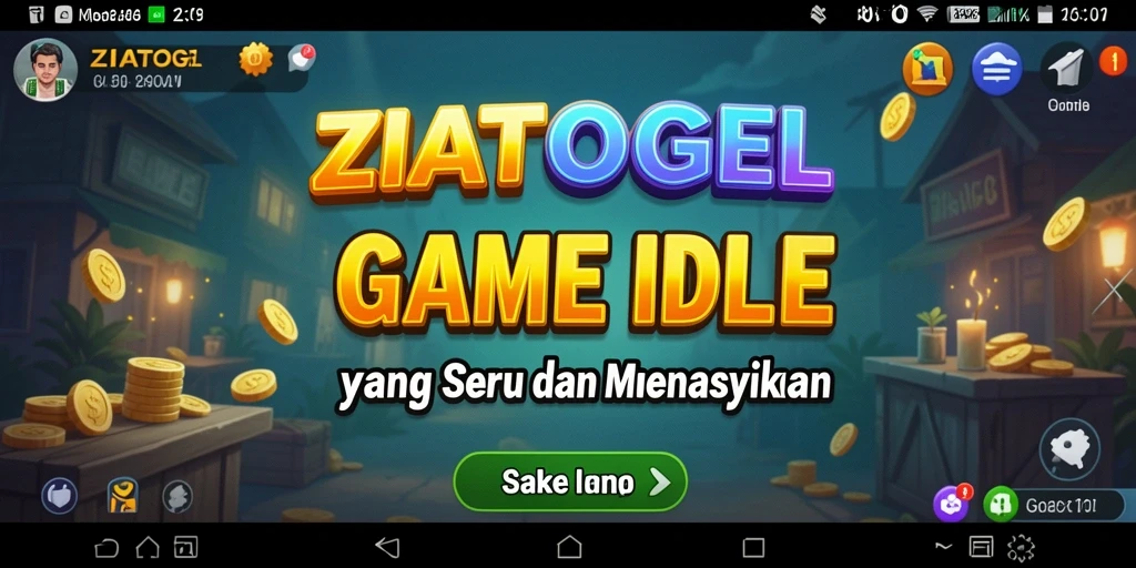 Screenshot gameplay ZIATOGEL menampilkan karakter dan mekanisme gameplay yang unik.